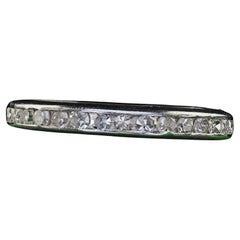 Anneau d'éternité Art déco ancien en platine avec diamant taille unique - Taille 5