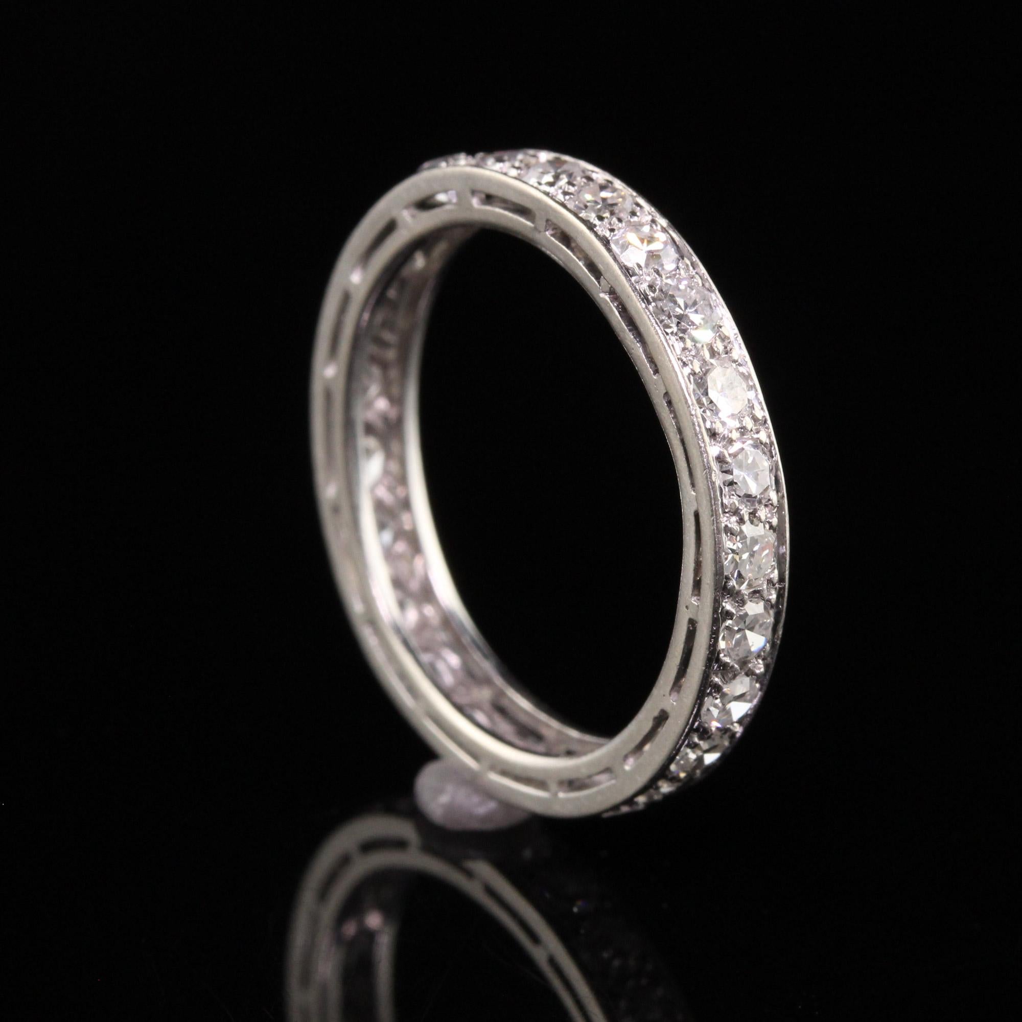 Antique Art Deco Platinum Single Cut Diamond Eternity Band For Sale 1