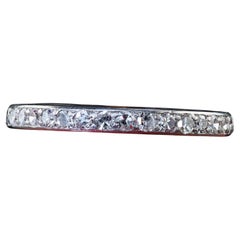 Antique Art Deco Platinum Single Cut Diamond Eternity Wedding Band - Size 5 3/4