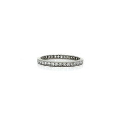 Antique Art Deco Platinum Single Cut Diamond Stackable Wedding Band Ring Sz 5.5