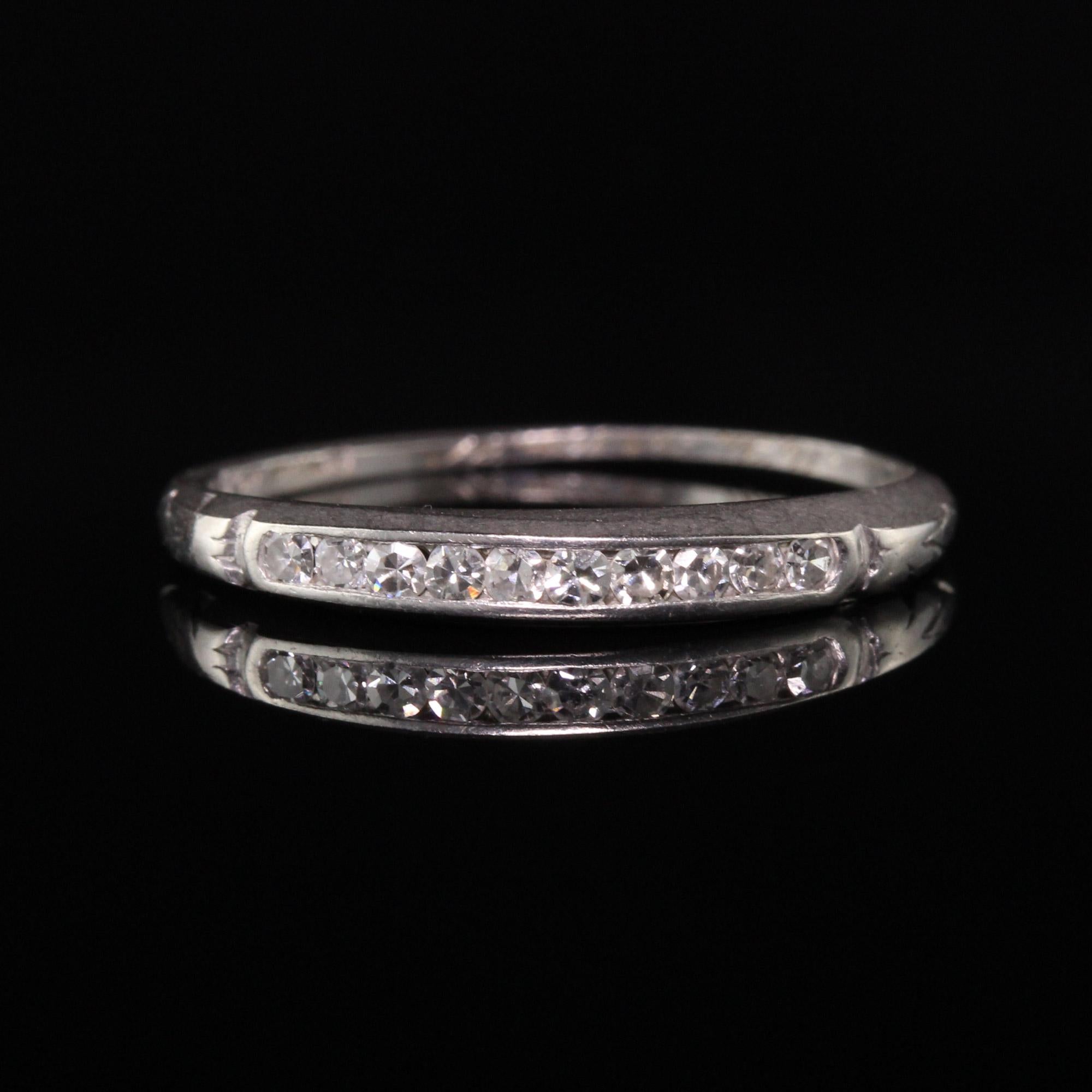 art deco platinum wedding band