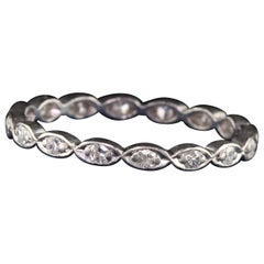 Antique Art Deco Platinum Single Cut Diamond Wedding Band