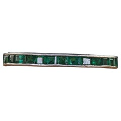 Fascia di eternità in platino taglio quadrato antico Art Deco - Misura 5 1/2
