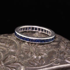 Antique Art Deco Platinum Tiffany & Co. Sapphire Eternity Band