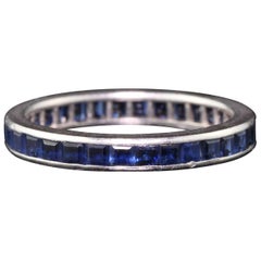 Vintage Art Deco Platinum Tiffany & Co. Sapphire Eternity Band