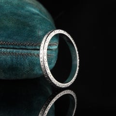 Circa 1920 - Antique Art Deco Platinum Wedding Band