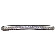 Antique Art Deco Platinum Wheat Engraved Wedding Band Ring - Size 7
