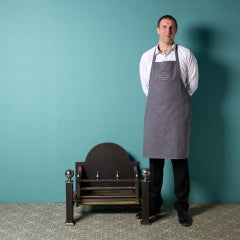 Antique Art Deco Polished Steel Fire Grate