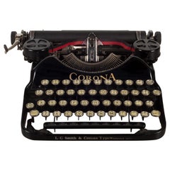 Antique Art Deco Refurbished Corona Portable Typewriter c.1930