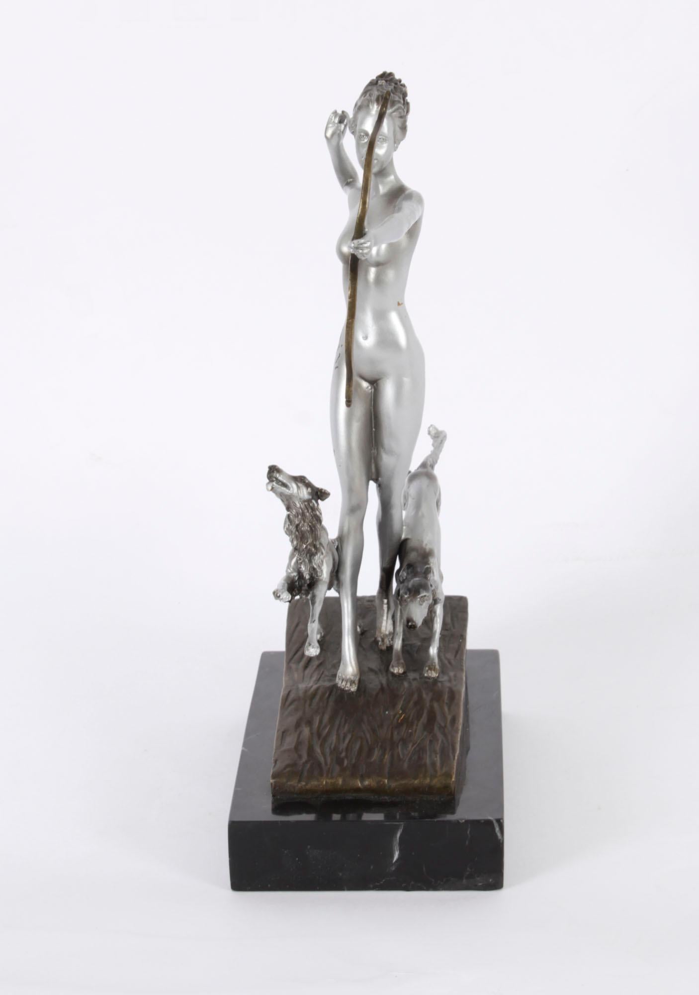 Antike Bronze im Art-Déco-Revival-Stil Diana der Jägerin Josef Lorenzl, 20. Jahrhundert im Angebot 5