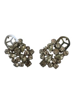 Antique Art Deco Rhinestone Convertible Double Clip Brooch Pin Three Way Wear