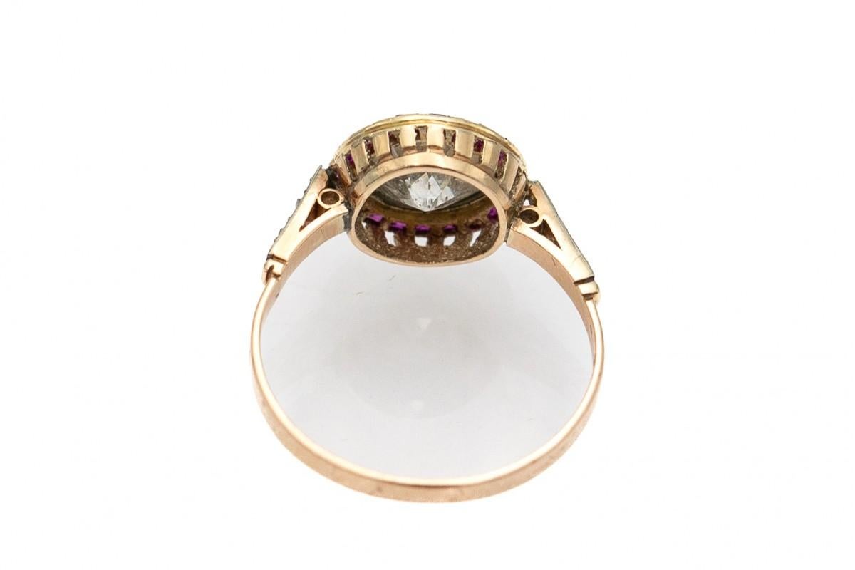 Antiker Art-Déco-Ring mit Rubinen und Diamanten, ca. 1,60 ct 5