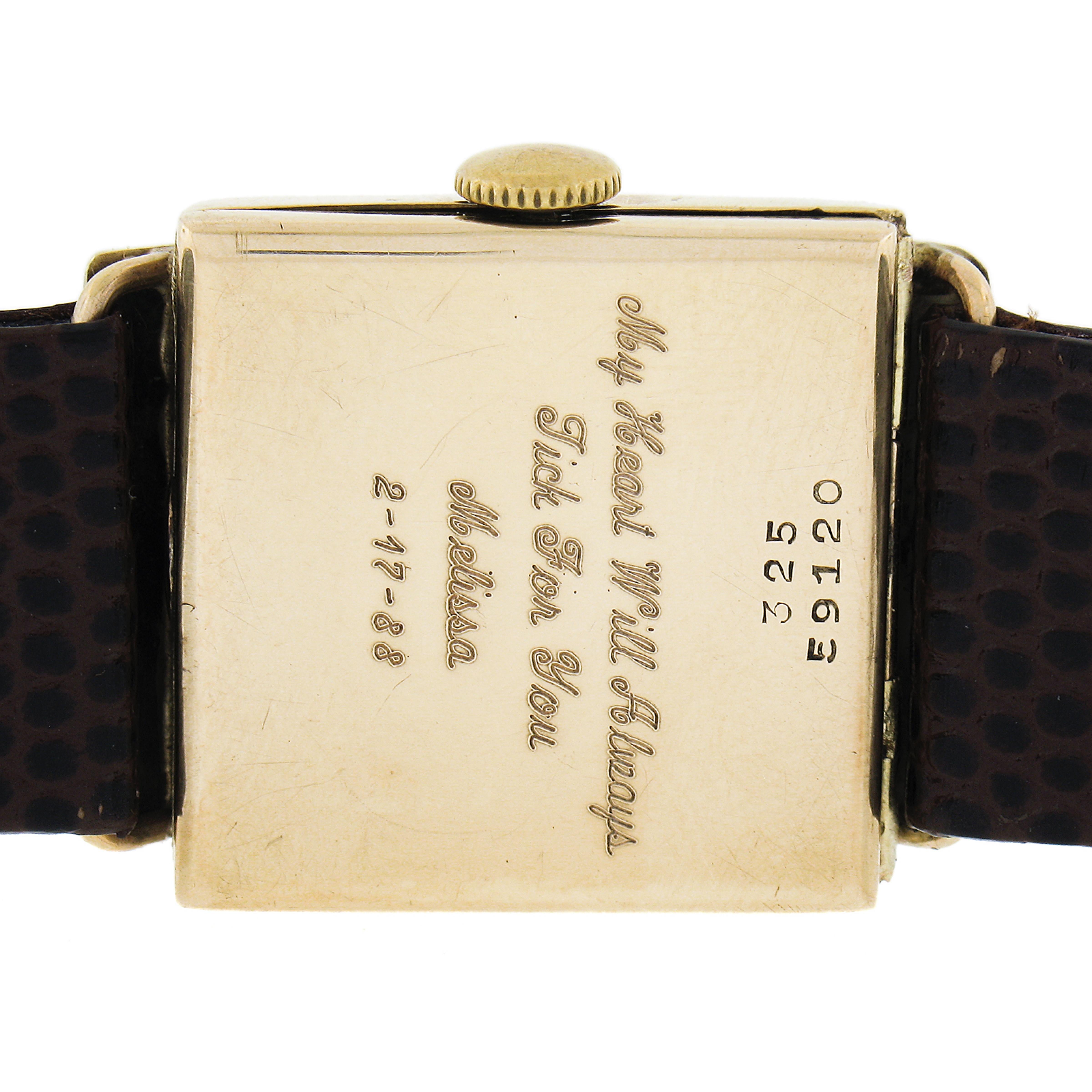 Antike Art Deco Rolex 9k Rose Gold Quadrat 15j mechanische Hand gewickelt Armbanduhr im Angebot 1