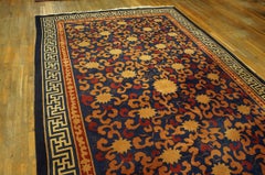 1920s Blue Red Gold Allover Antique Chinese Art Deco Carpet 9' x 14'9" Wool Rug