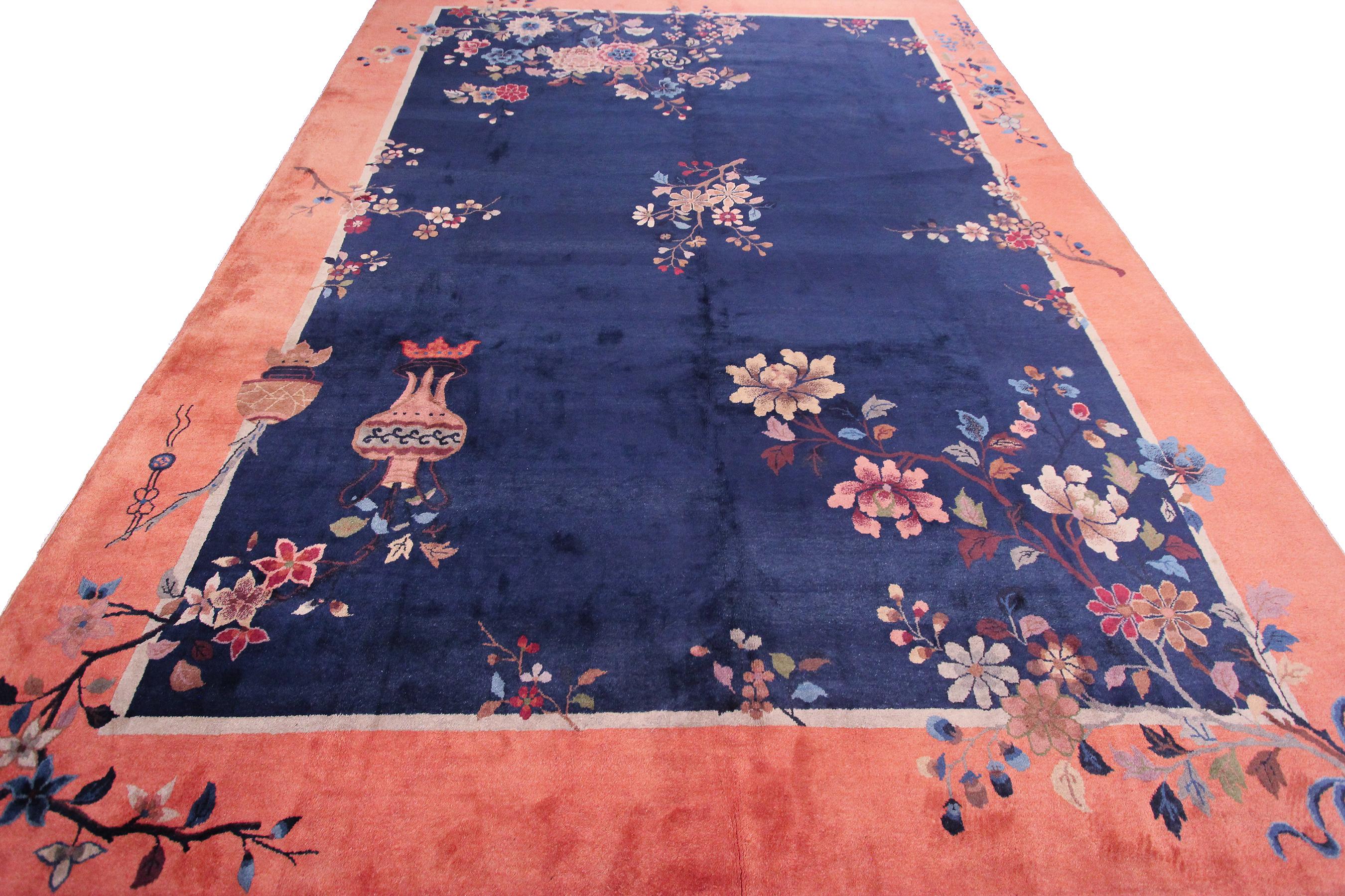 Rare Antique Art Deco rug Chinese rug 8'11