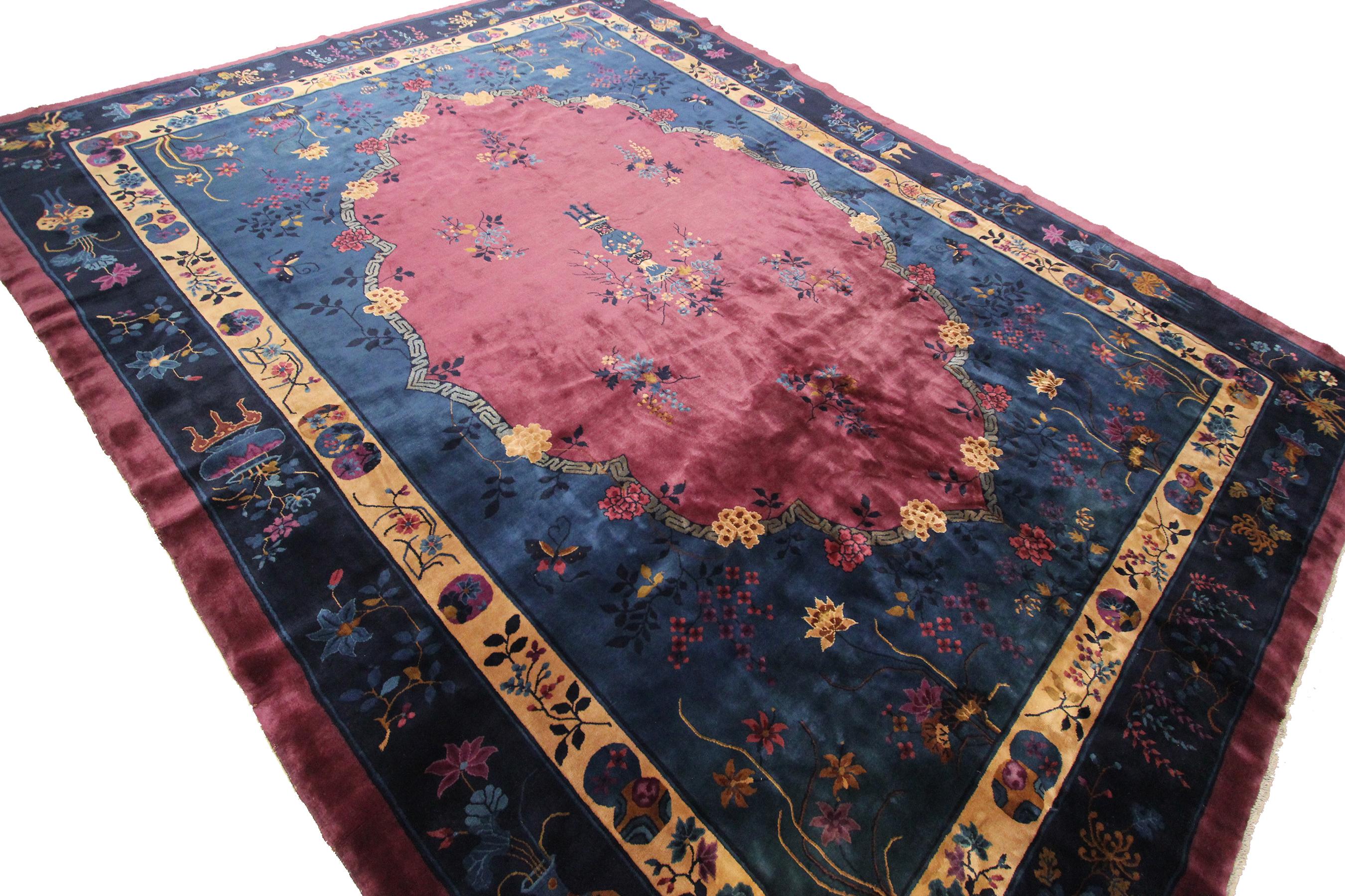 Rare antique Art Deco rug antique Chinese rug Art Nouveau rare handmade
10 x 13'1