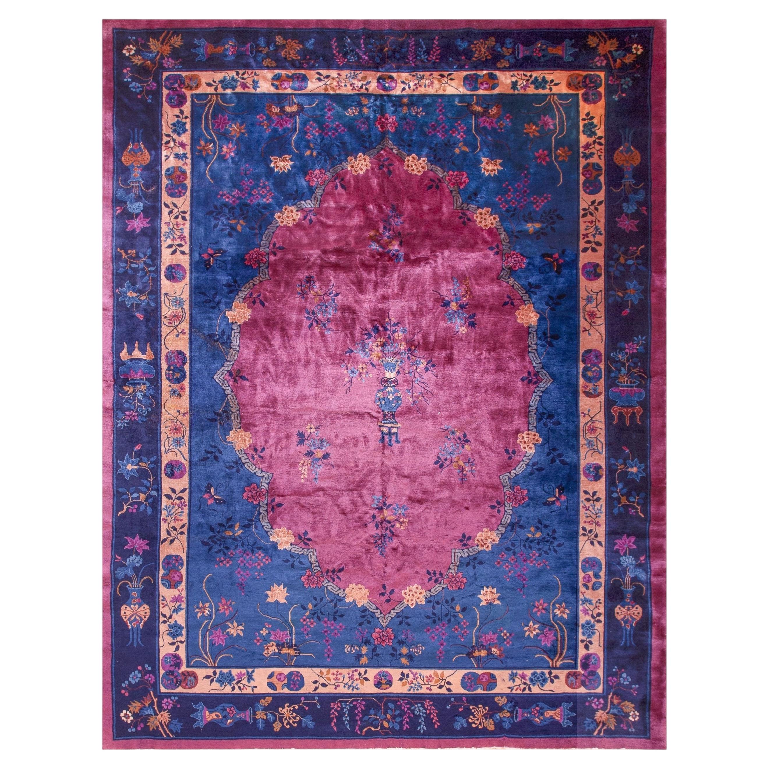 Antique Art Deco Rug Antique Art Nouveau Rug Chinese Rug 1920 Purple