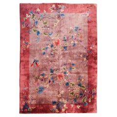 Antique Art Deco Rug Antique Chinese Rug Tree of Life Chinese Rug 1920