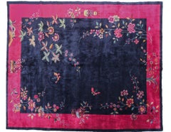 Antique Art Deco Rug Antique Chinese Rug Tree of Life Handmade Chinese Rug