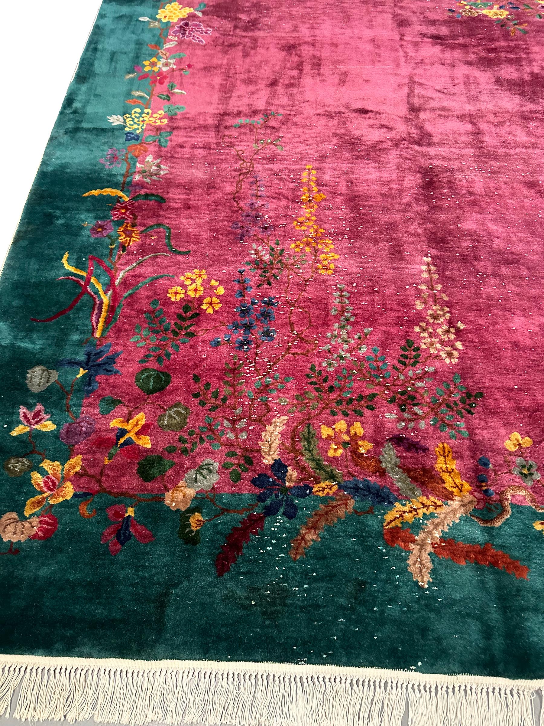 Early 20th Century Antique Art Deco Rug Antique Chinese Walter Nichols Rug 1920 9x12 275cm x 361cm  For Sale