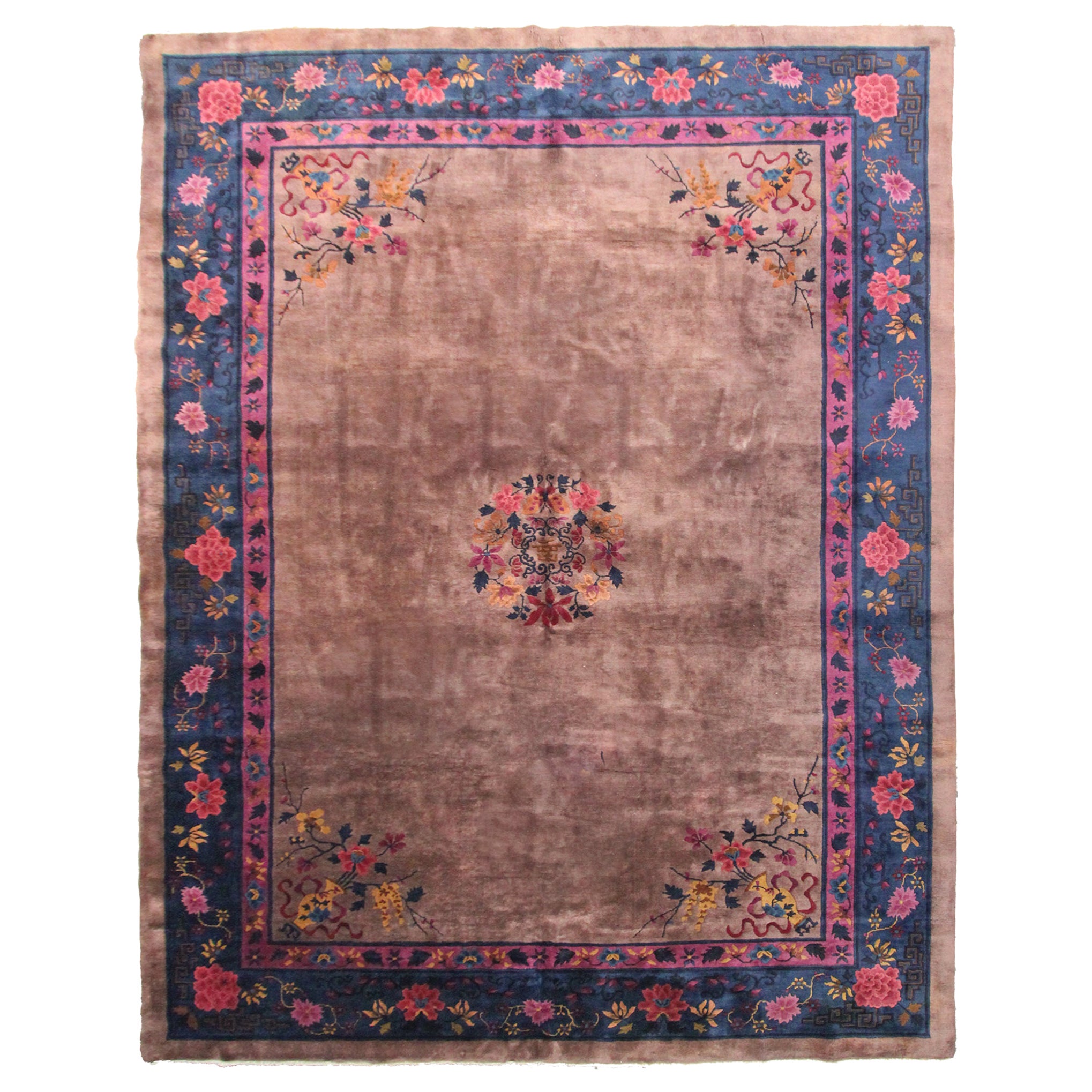 Tapis Art Déco ancien chinois ancien de Walter Nichols Tapis de 1920 9x12 275 cm x 361 cm
