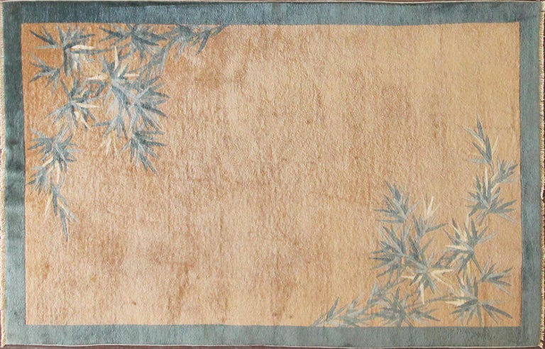 Antique Art Deco Chinese Rug, Bamboo Tree 5'1