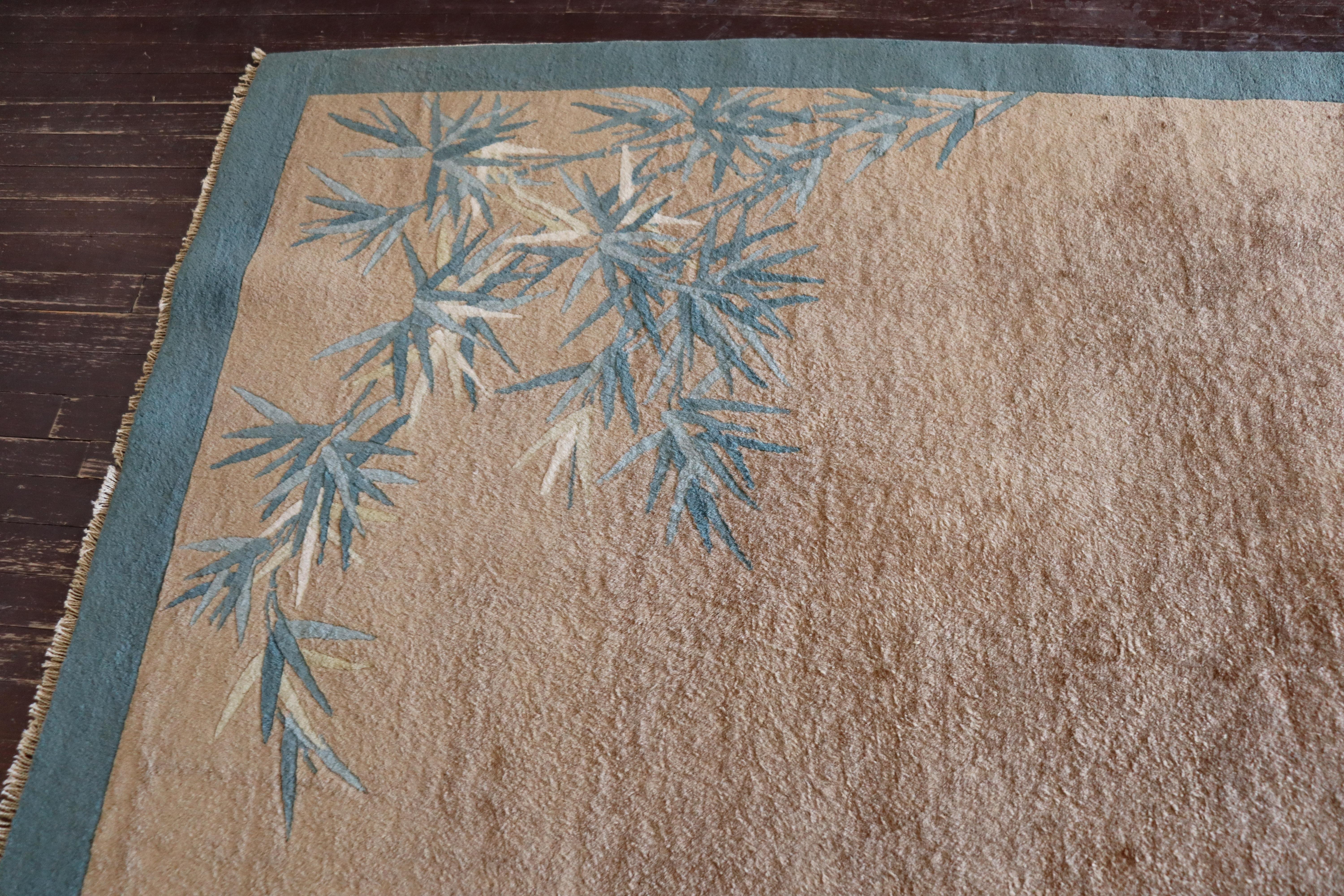 Antique Art Deco Chinese Rug, Bamboo Tree 5'1