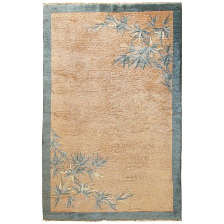 Antique Art Deco Chinese Rug, Bamboo Tree 5'1