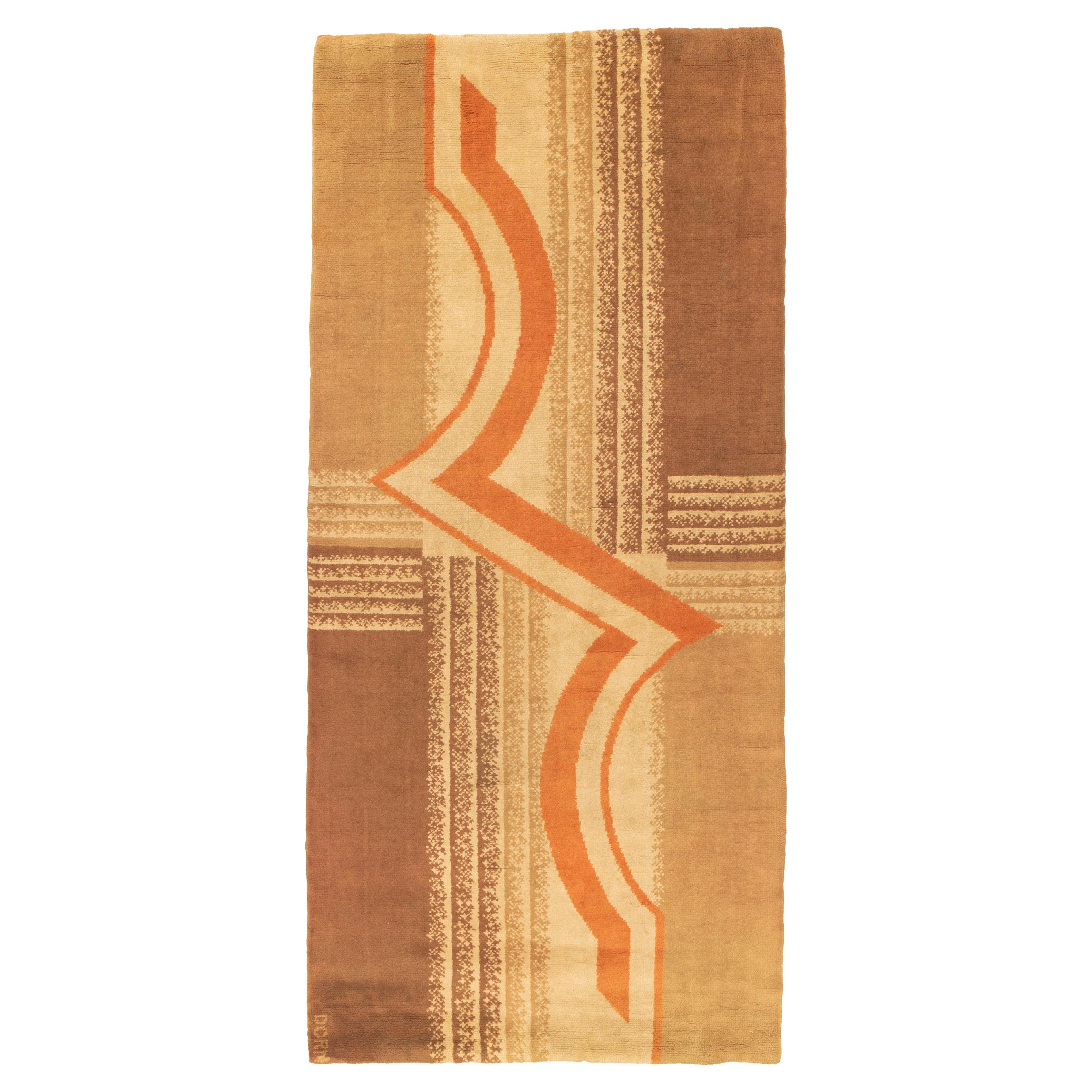 Antiker Art-Déco-Teppich, entworfen von Marion Dorn für die Wilton Royal Carpet Factory im Angebot