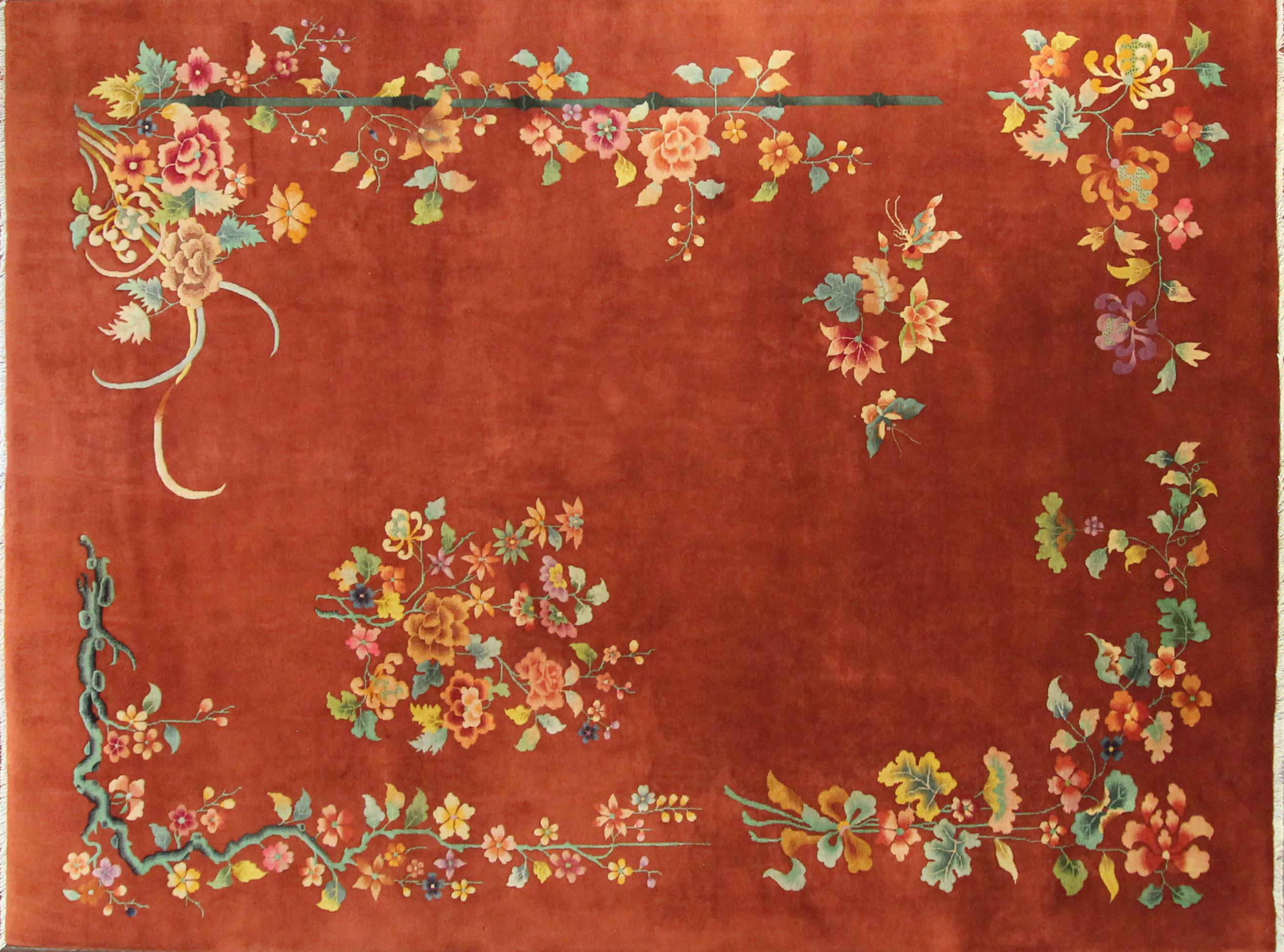 Antique Art Deco Chinese Oriental rug, 8'9