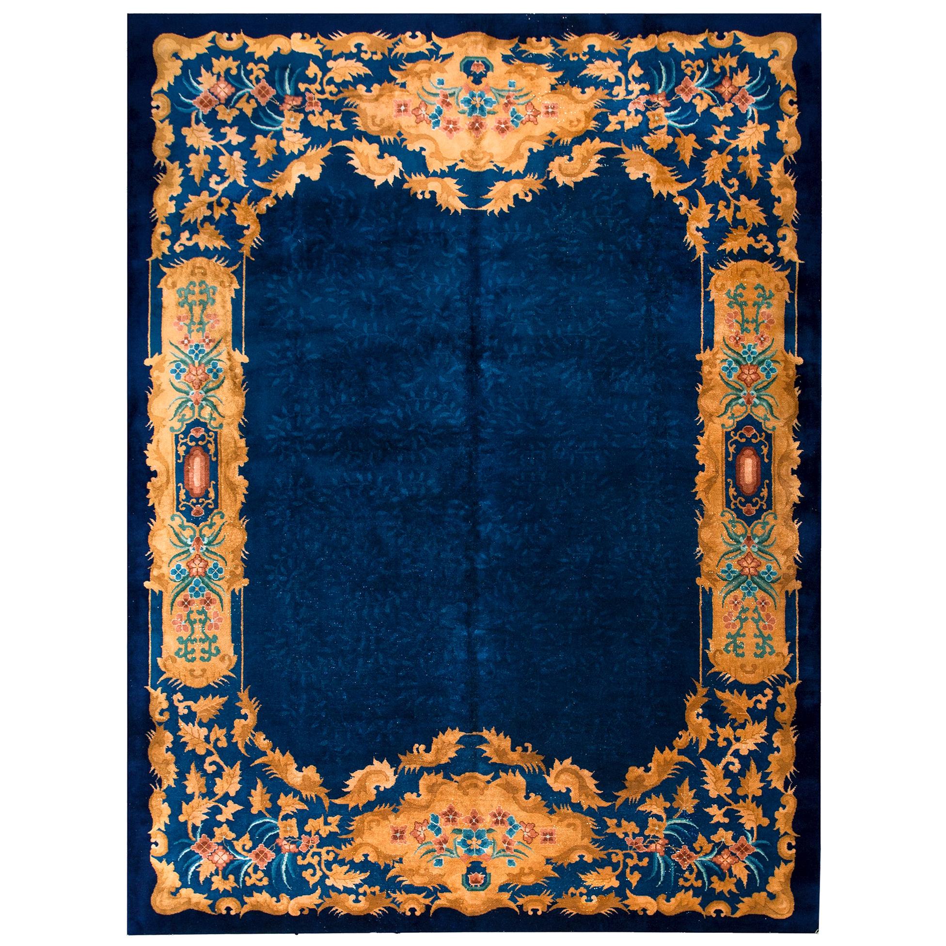 Antique Art Deco Rug 8' 9" x 11' 2" For Sale