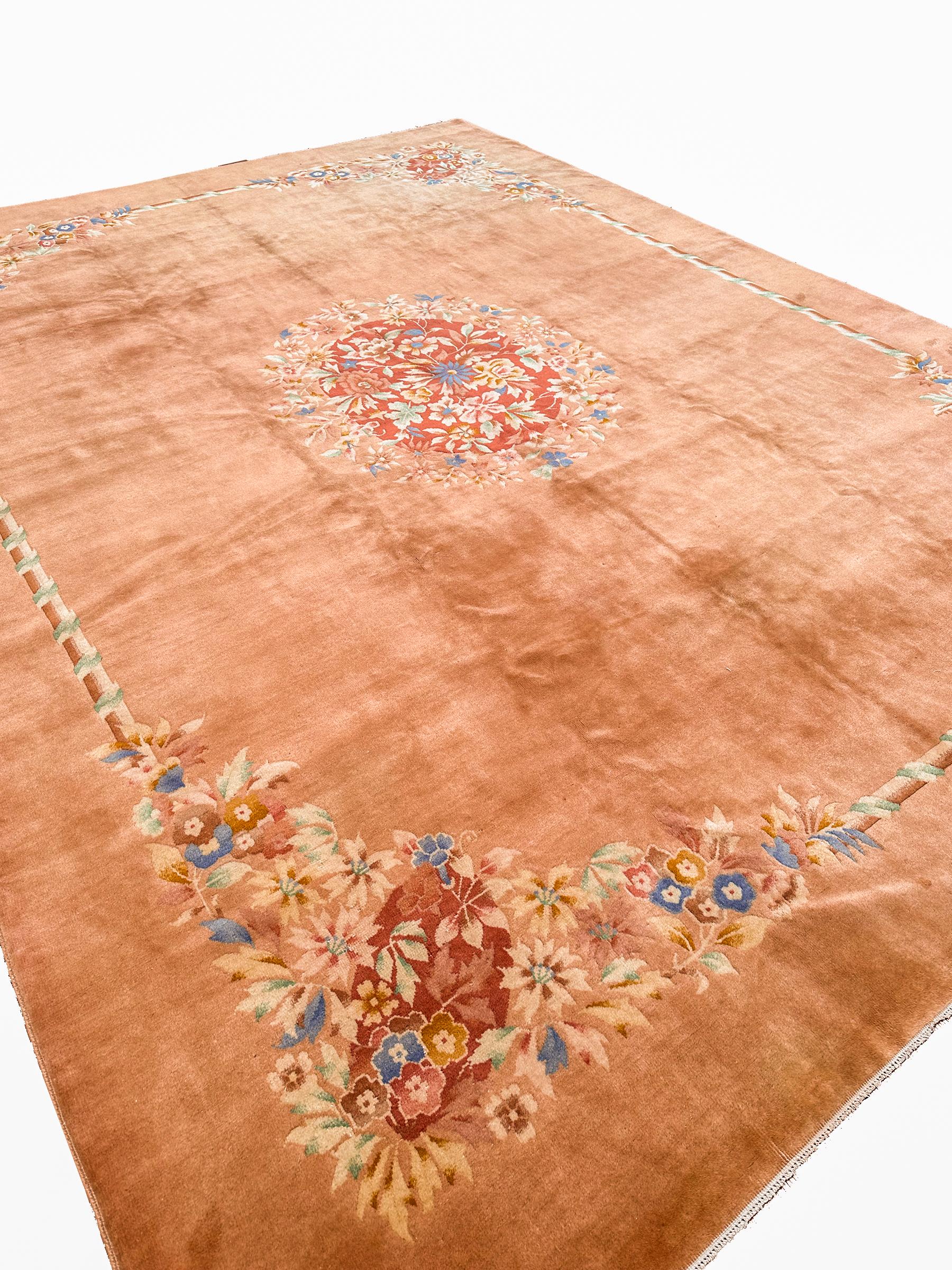 Early 20th Century Antique Art Deco Rug Handmade Chinese Rug 10x13 1920 298cm x 386cm For Sale