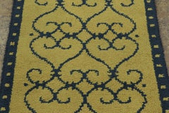 Antique Art Deco Rug in Gold with Classic Architectural Design - Rug & Kilim