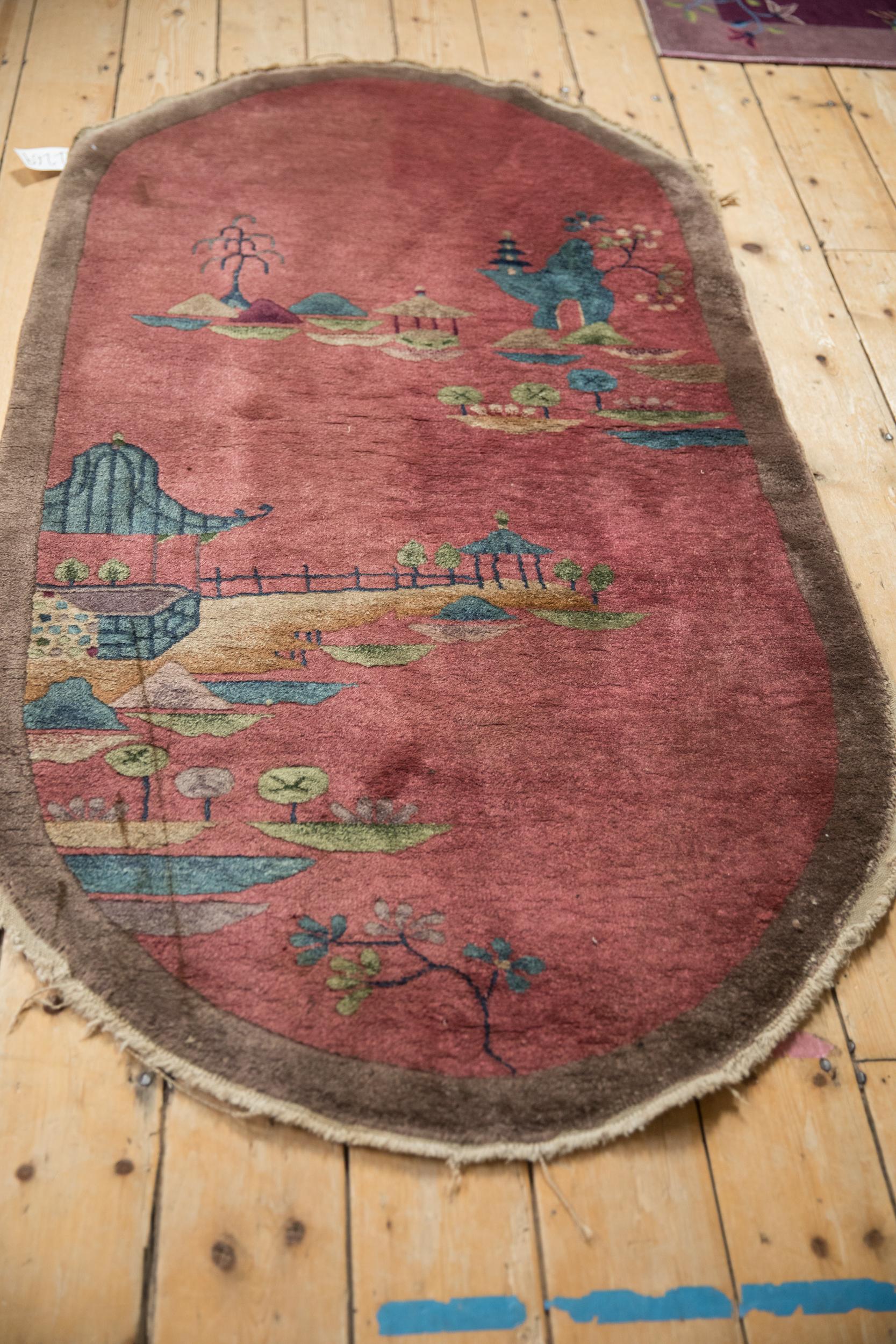 Early 20th Century Antique Art Deco Rug Runner For Sale