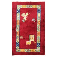 Tapis Art Déco ancien, connaissance du monde