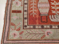 Antique Art Deco Samarkand Prestige Rug with Flowering Antique Chinese Vases