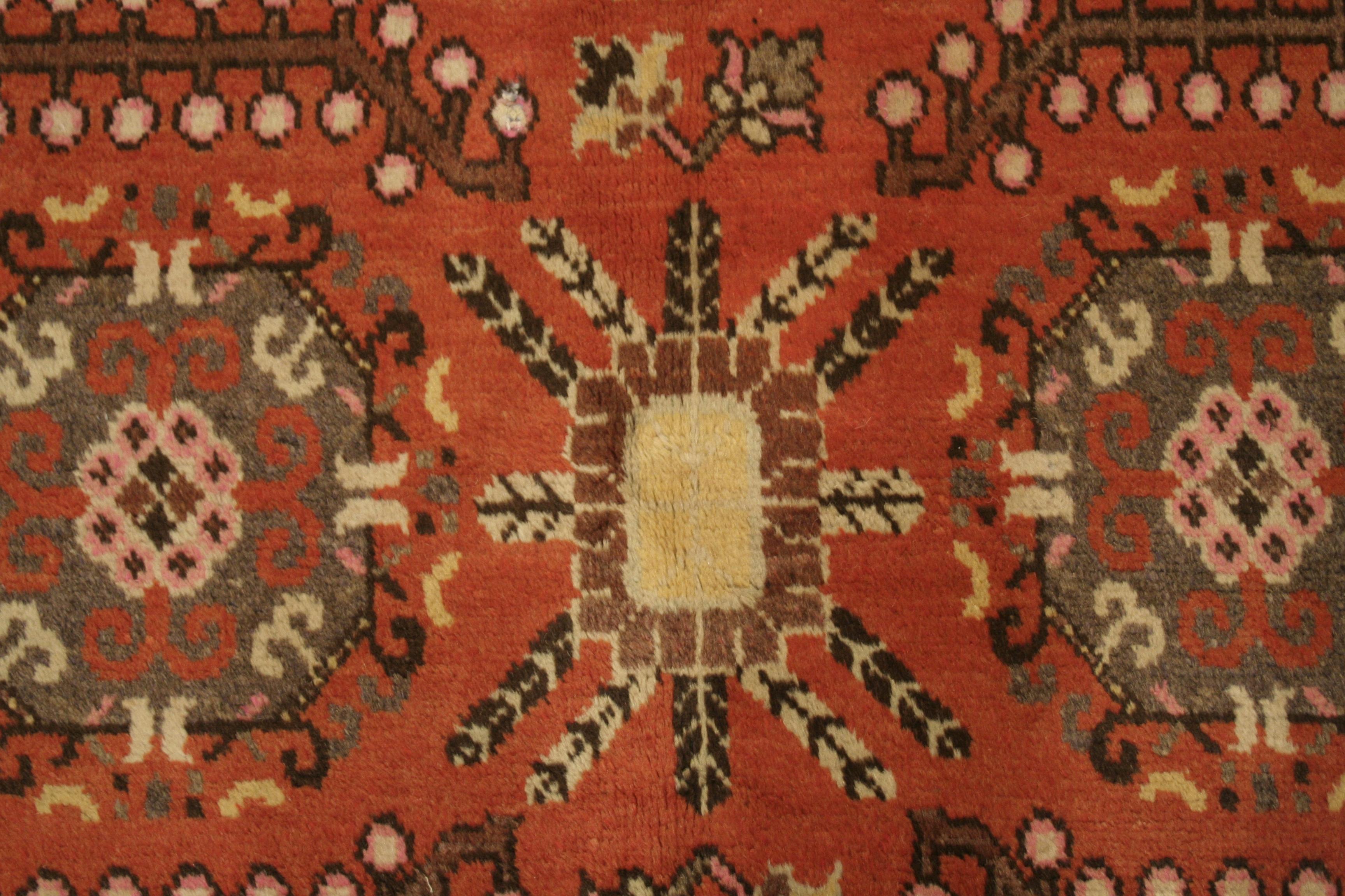 Antiker Samarkand-Teppich im Art déco-Stil mit Mandala-Rondellen (Handgeknüpft) im Angebot