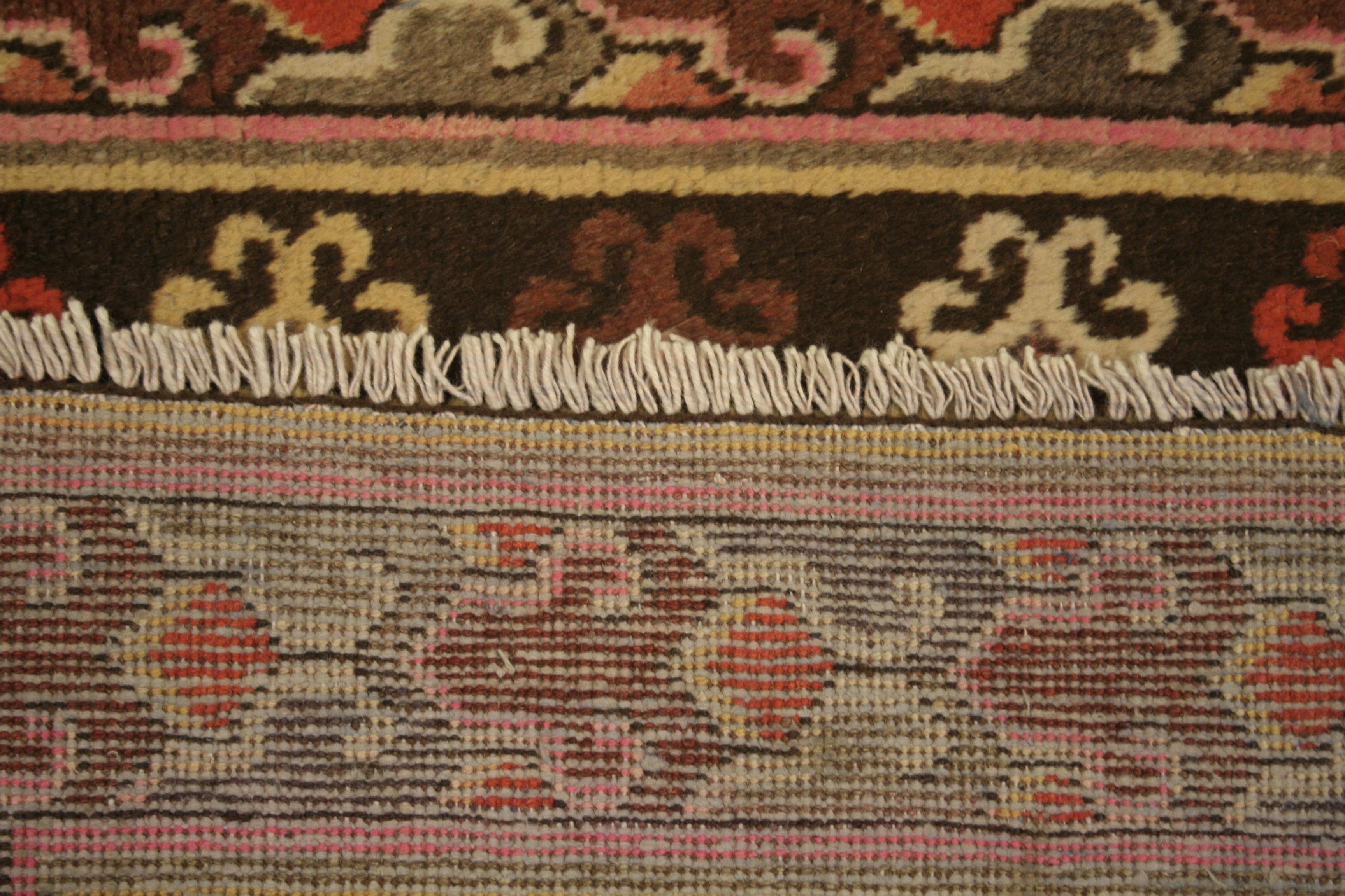 Antiker Samarkand-Teppich im Art déco-Stil mit Mandala-Rondellen (Frühes 20. Jahrhundert) im Angebot