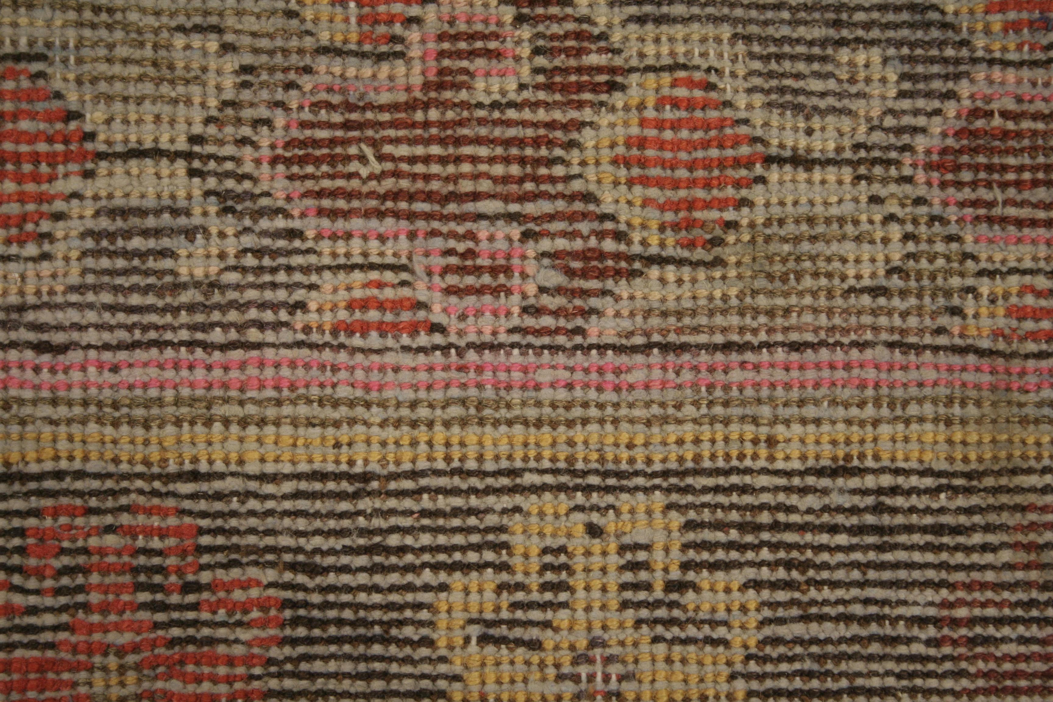 Wool Antique Art Deco Samarkand Rug with Mandala Roundels For Sale