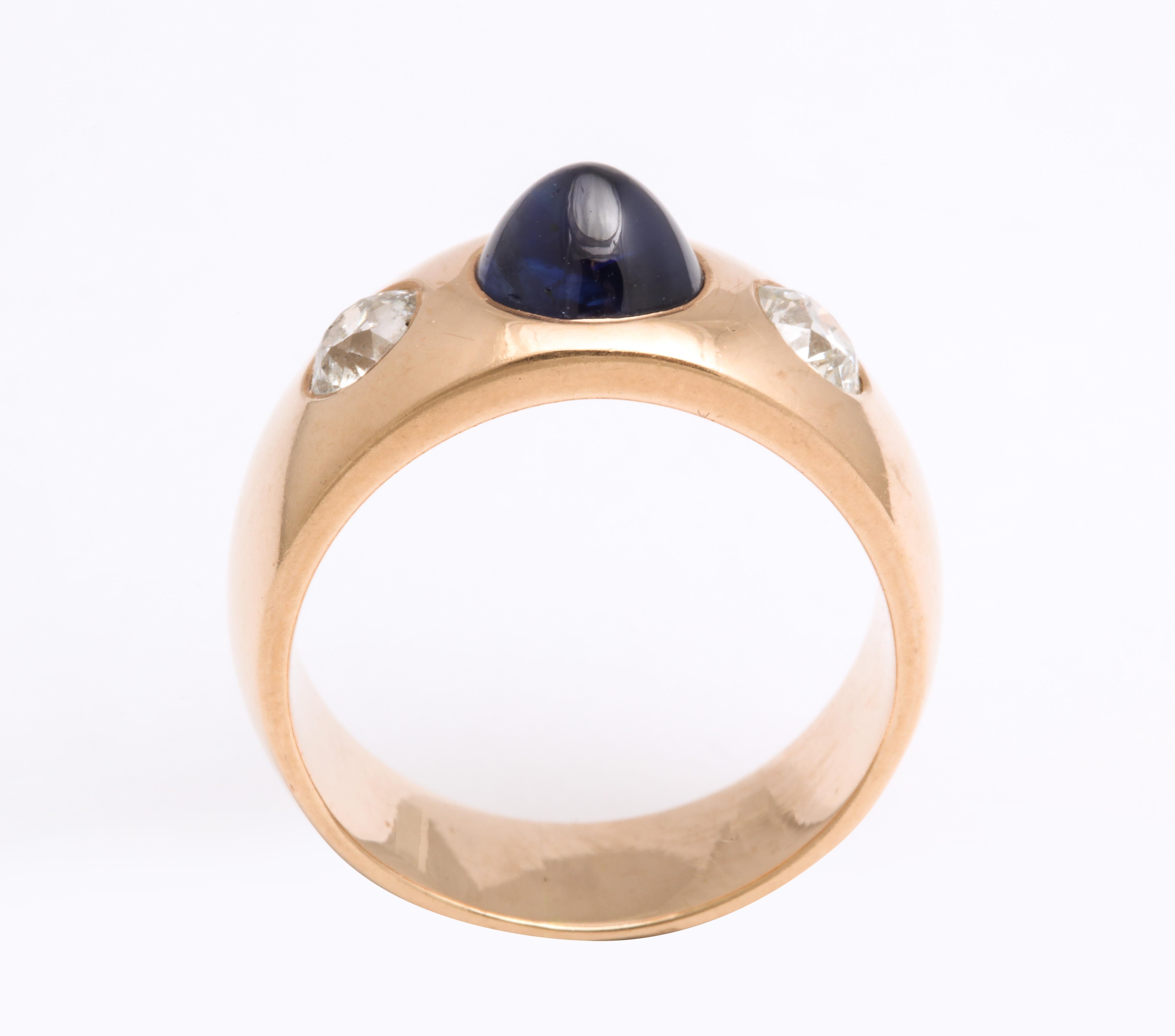 Women's or Men's Antique Art Deco Sapphire and Diamond Ring