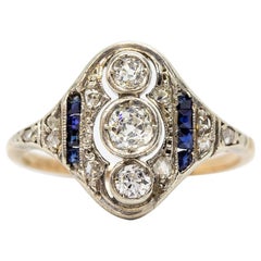 Antique Art Deco Sapphires and Diamonds Ring