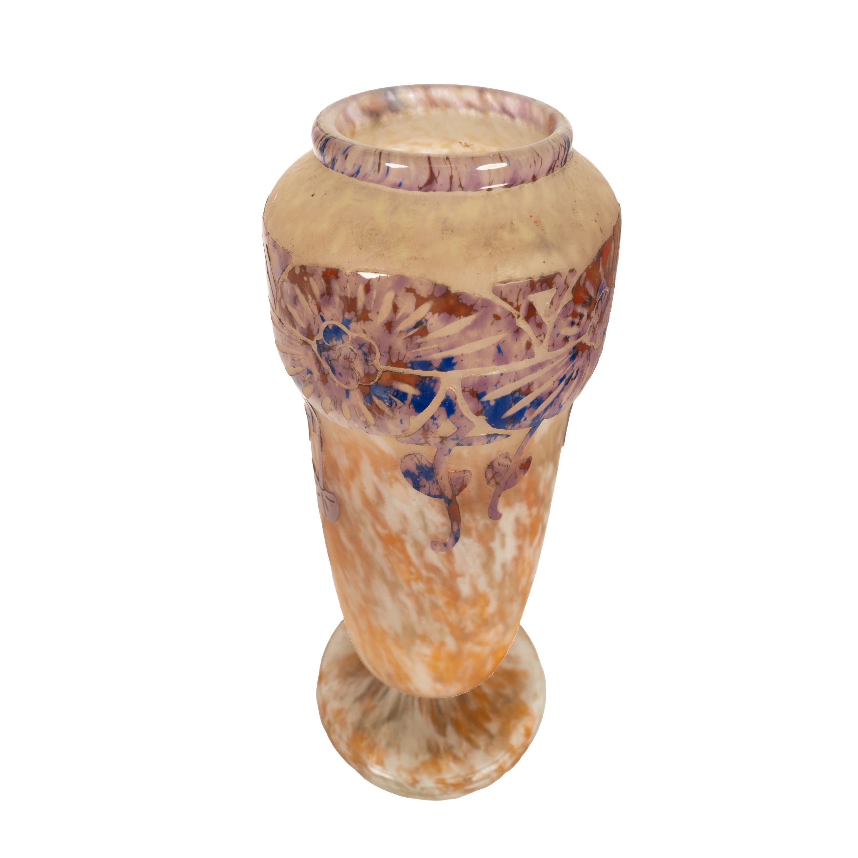 Vetro Antico vaso in vetro artistico Art Deco Schneider 