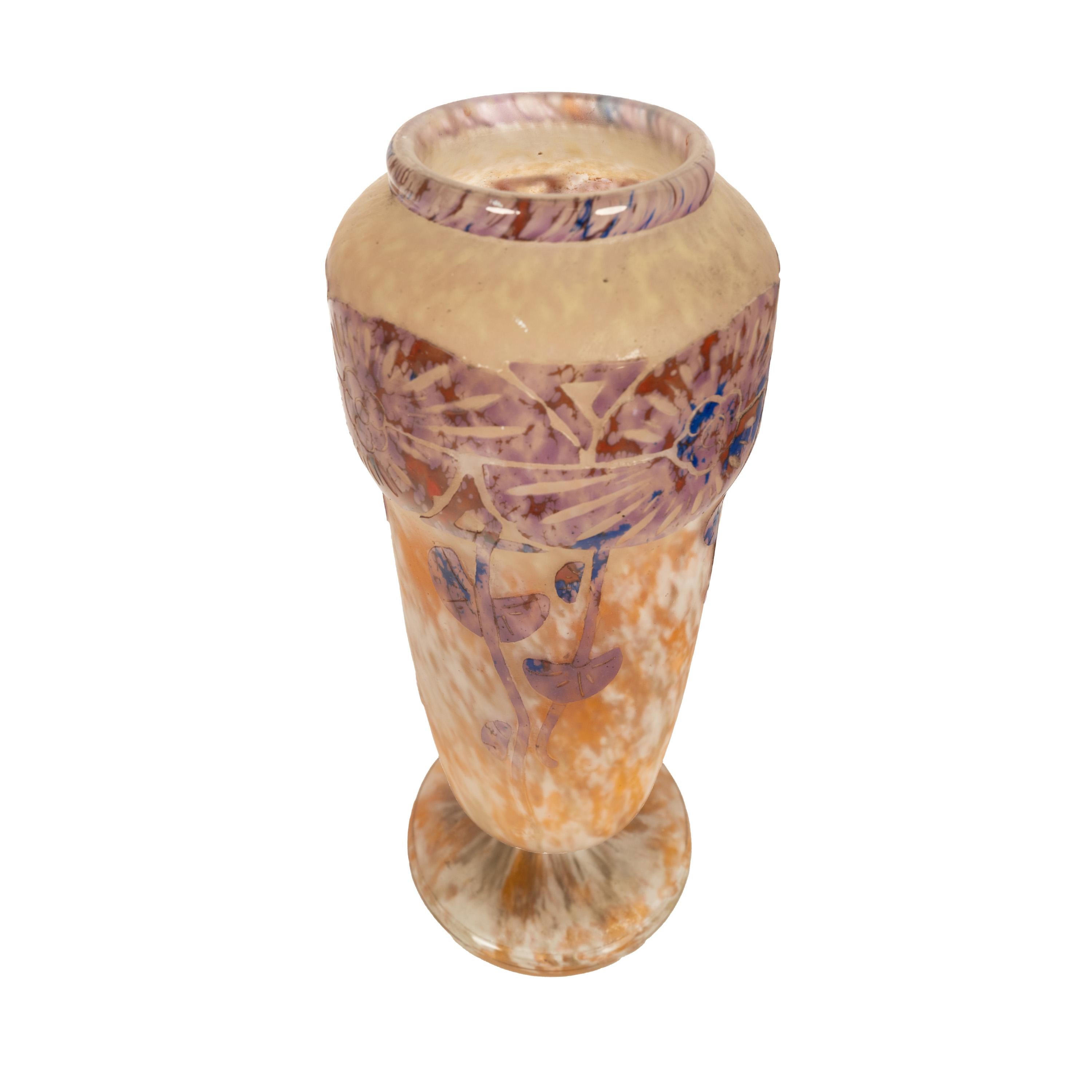 Antico vaso in vetro artistico Art Deco Schneider 