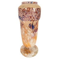 Antique Art Deco Schneider "Le Verre Francais" 5 Color Cameo Art Glass Vase 1923