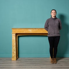 Antique Art Deco Siena Marble Fireplace