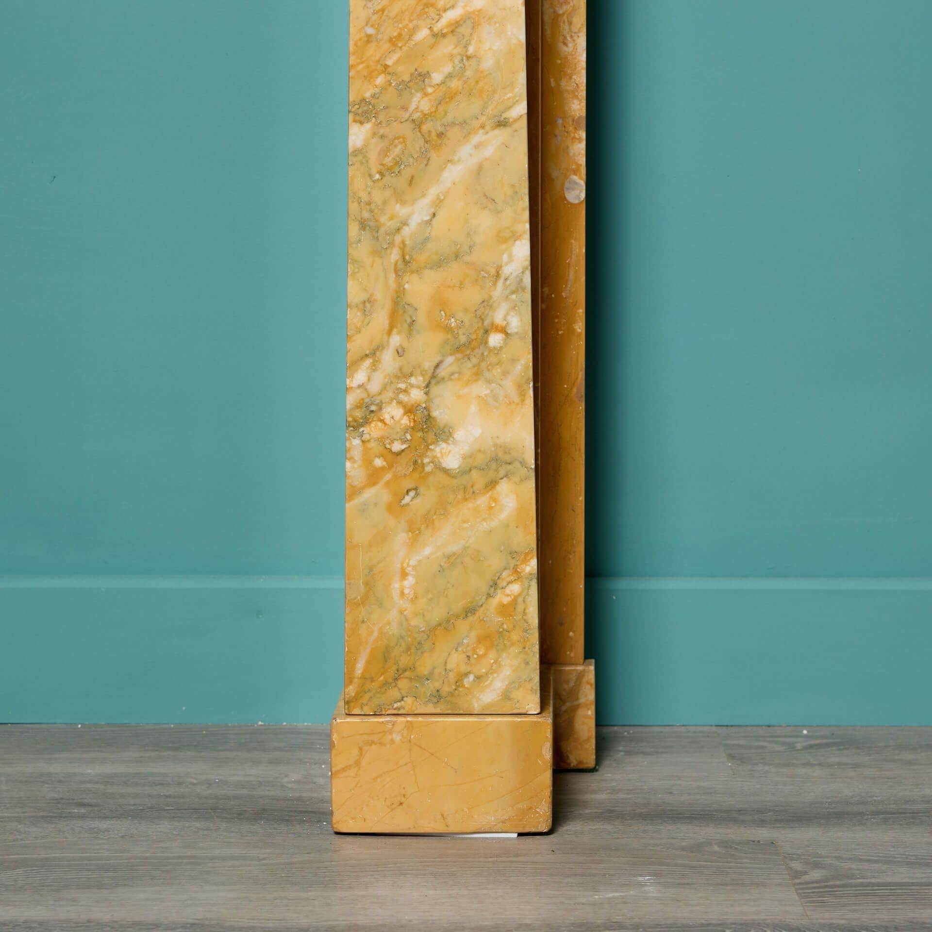 20th Century Antique Art Deco Siena Marble Fireplace For Sale