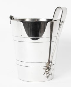 Antique Art Deco Silver Plate Ice Bucket Cooler, 1920s
