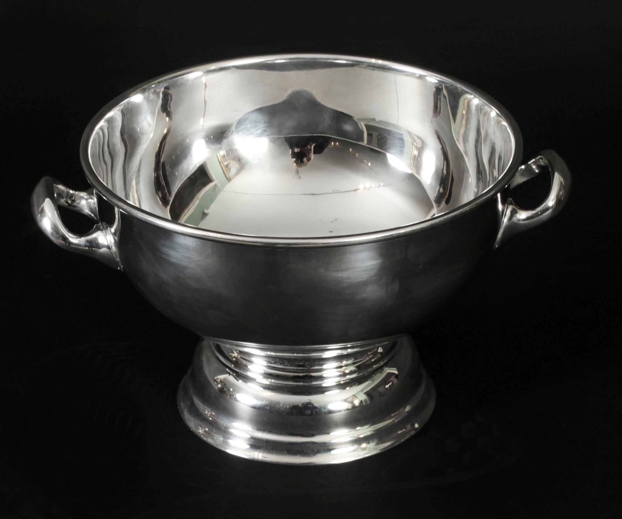 Antique Art Deco Silver Plate on Copper Ice Bucket Mappin & Webb Circa 1920 5