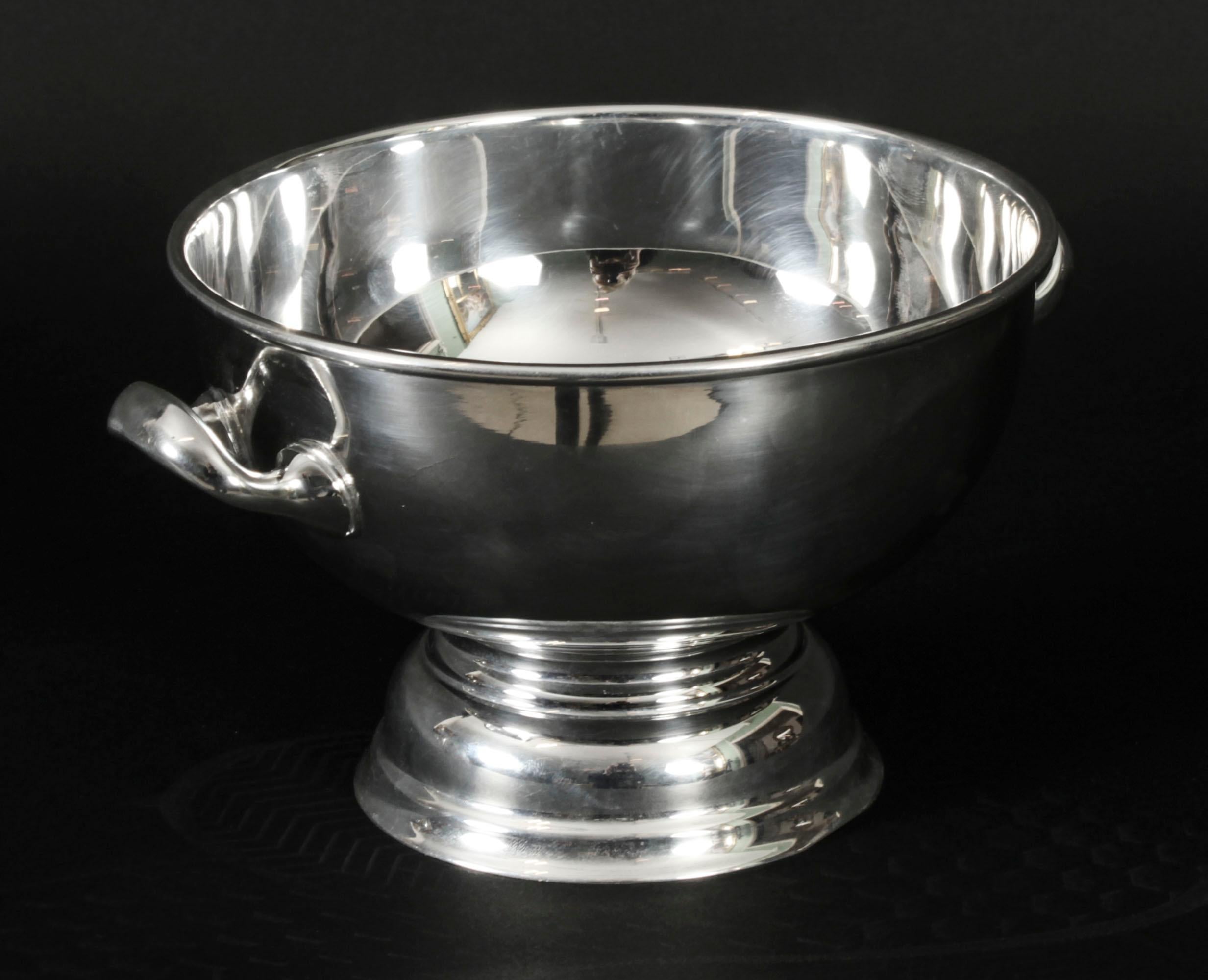 Antique Art Deco Silver Plate on Copper Ice Bucket Mappin & Webb Circa 1920 3