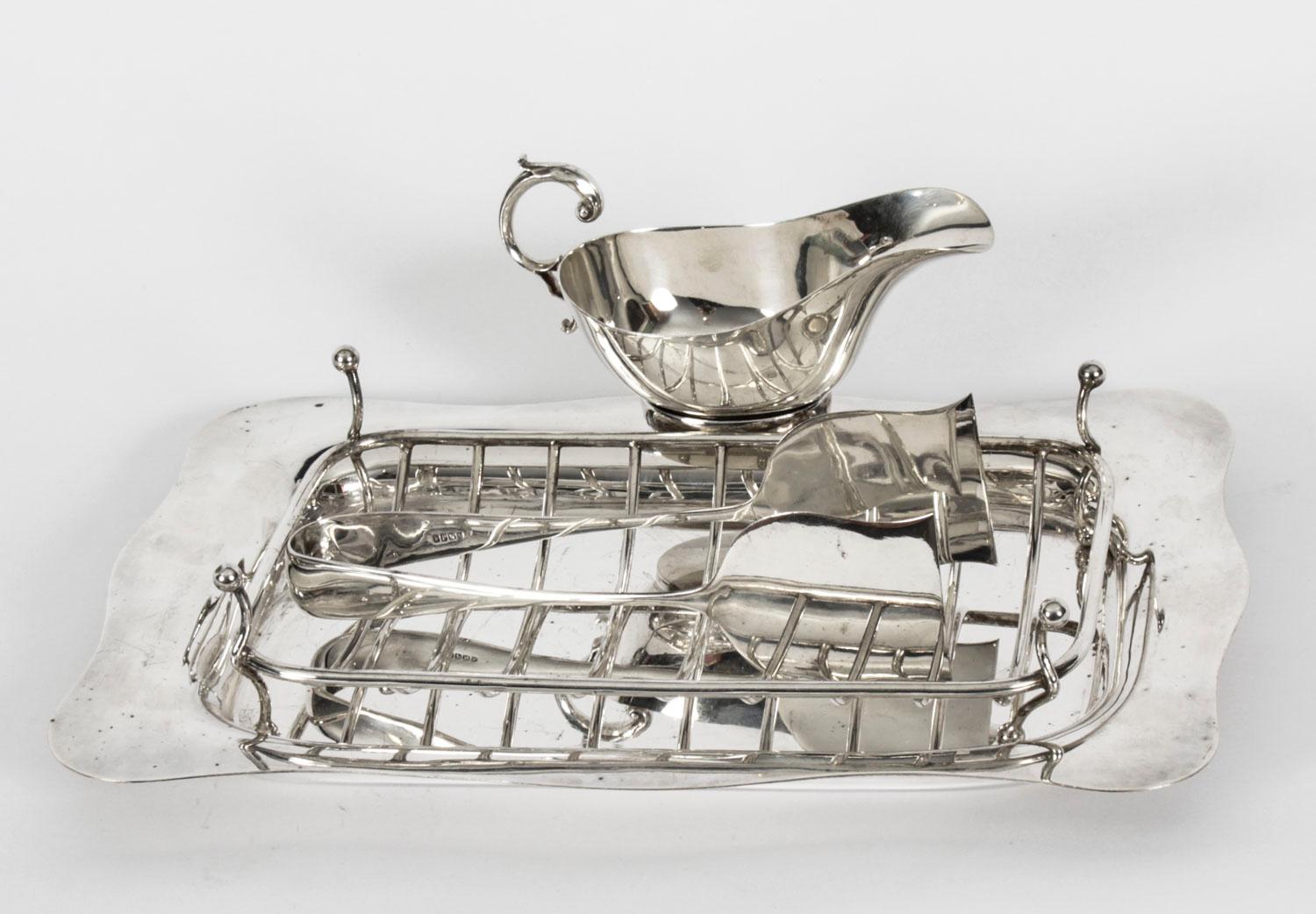 Antique Art Deco Silver Plated Apparatus Serving Set, 1920s 8